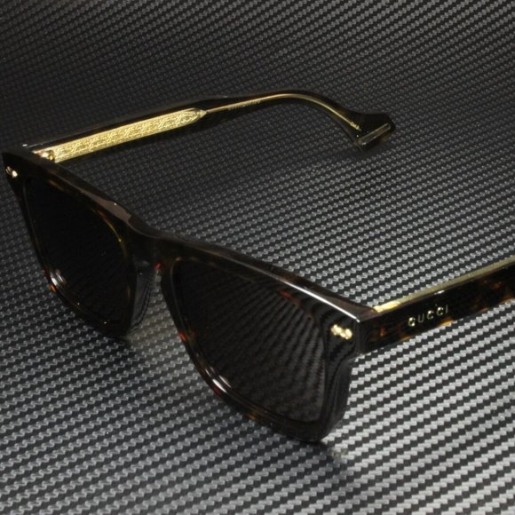 Gucci Gold Dark Brown 53mm Sunglasses - Picture 1 of 3